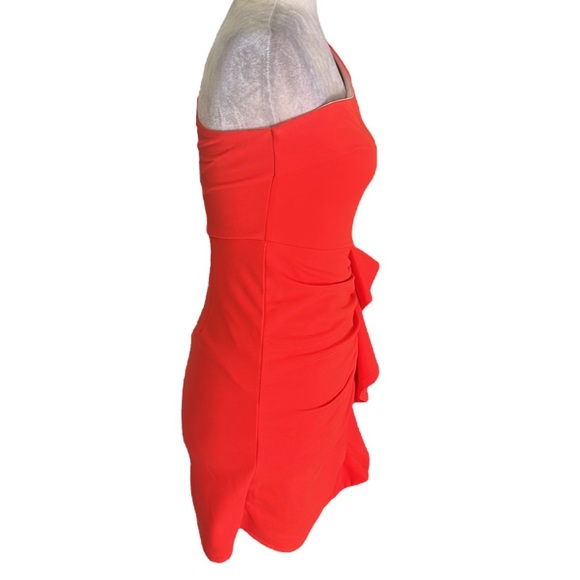 Hello Molly “Backstage Passes” One Shoulder Bodycon Mini Dress in Bright Red - S - Picture 8 of 15